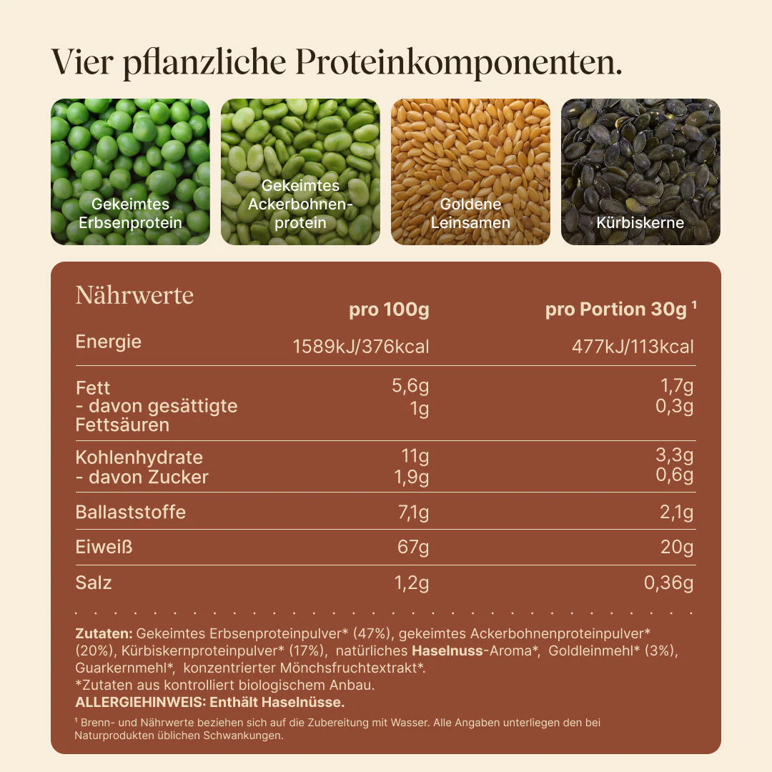 Vegan Protein Haselnuss (540g/BIO) - Image 3